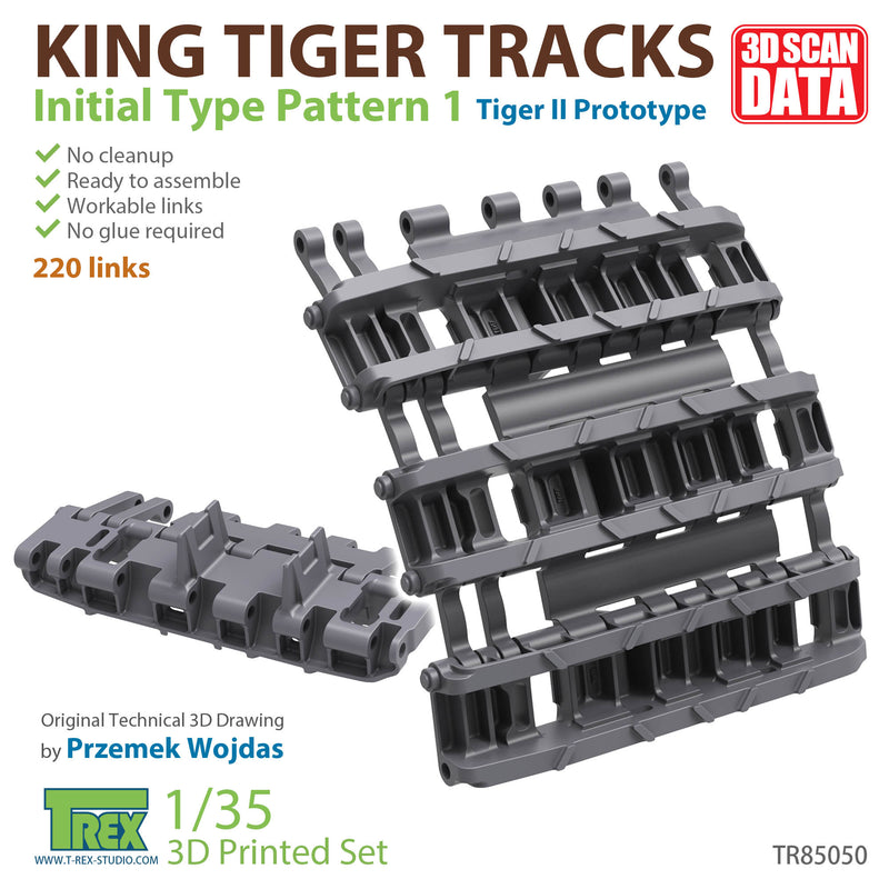 T-Rex 85050 1/35 King Tiger Tracks Initial Type Pattern 1