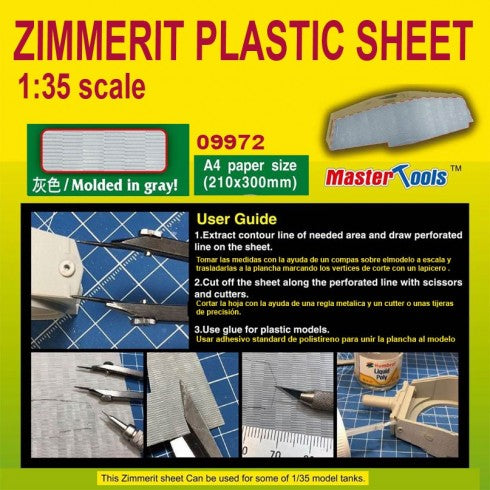 Master Tools 09972 Zimmerit Plastic Sheet- A4 Size