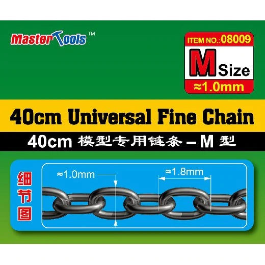 Master Tools 08009 30cm Universal Fine Chain M Size 1.0mm X 1.8mm