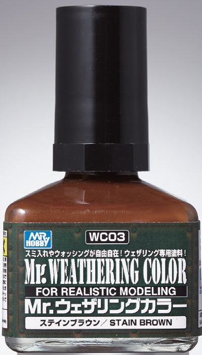 Mr. Hobby WC03 Mr. Weathering Color- Stain Brown - 40ml